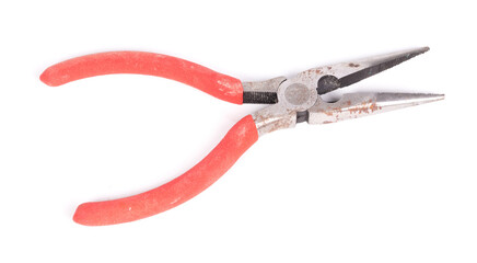 Obraz premium Pliers pincers isolated on white background, top view