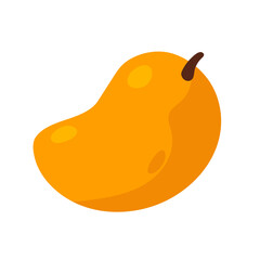 Mango whole fruit. Ripe sweet fresh food. Colored flat vector illustration isolated on white background