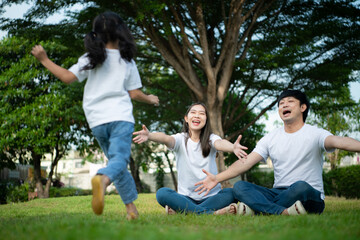 Fototapeta premium Vacation for a young family Spend this priceless time together playing