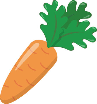 Vector comic cartoon illustration of carrot isolated on white background