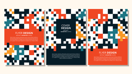 Abstract flat geometric shapes cover design