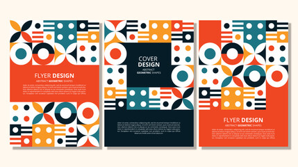 Abstract flat geometric shapes cover design