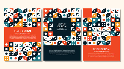 Abstract flat geometric shapes cover design