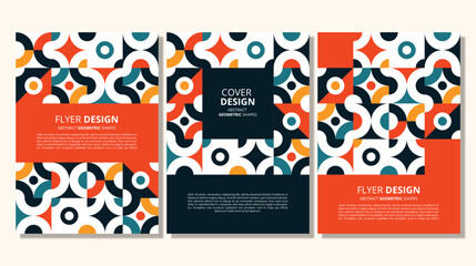 Fototapeta premium Abstract flat geometric shapes cover design