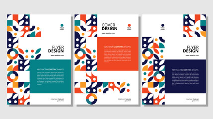 Abstract flat geometric shapes cover design