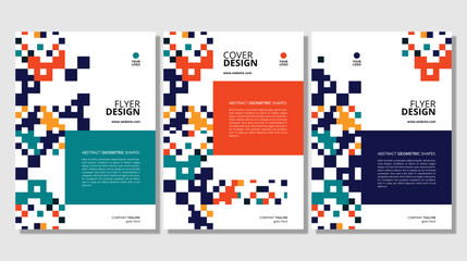 Abstract flat geometric shapes cover design