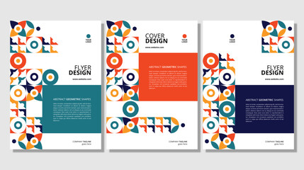 Abstract flat geometric shapes cover design