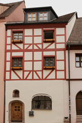 Obraz premium Traditional European old town building. Old historic architecture in Nuremberg, Germany