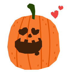 In love pumpkin vector illustration in flat color design