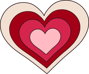 Retro Groovy Valentines Day Heart clipart illustration