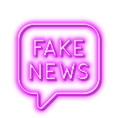 Fake news line icon. Propaganda conspiracy chat sign. Neon light effect outline icon.