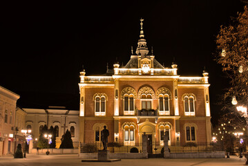 Obraz premium Novi Sad place of worship at night