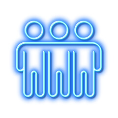 Friendship line icon. Friends group sign. Assistance business. Neon light effect outline icon.