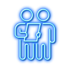 Survey line icon. Contract application sign. Agreement document. Neon light effect outline icon.