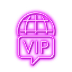 Vip internet line icon. Very important person wifi access sign. Neon light effect outline icon.