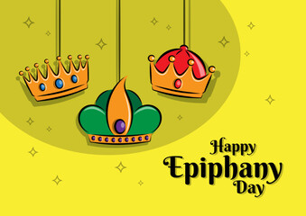 Happy epiphany day vector illustration