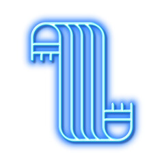Scarf line icon. Neckwear accessory sign. Neon light effect outline icon.