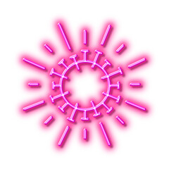 Coronavirus line icon. Covid-19 pandemic virus sign. Neon light effect outline icon.