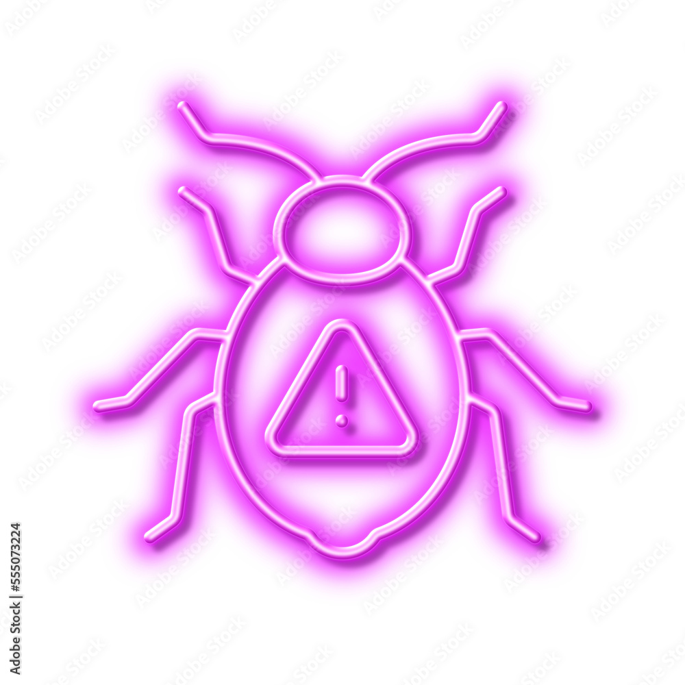 Aufkleber software bug line icon. cyber attack sign. neon light effect outline icon.