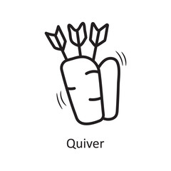 Quiver Vector Outline Icon Design illustration. Medieval Symbol on White background EPS 10 File