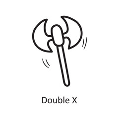 Double X Vector Outline Icon Design illustration. Medieval Symbol on White background EPS 10 File