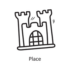 Place Vector Outline Icon Design illustration. Medieval Symbol on White background EPS 10 File