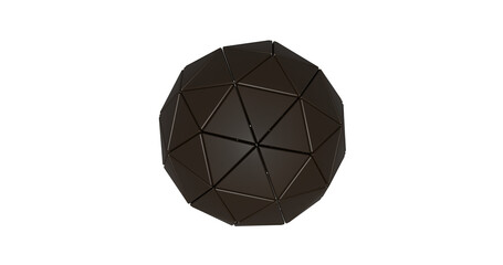 isolate Metal Sphere futuristic design element, 3D image. round growths convex. black matte carbon...