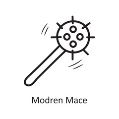 Modern Mace Vector Outline Icon Design illustration. Medieval Symbol on White background EPS 10 File