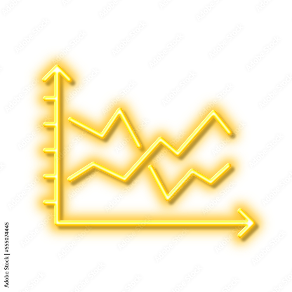 Aufkleber diagram chart line icon. presentation graph sign. neon light effect outline icon.
