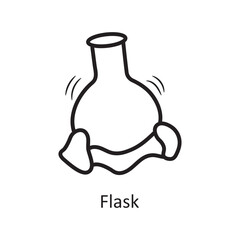 Flask Vector Outline Icon Design illustration. Medieval Symbol on White background EPS 10 File