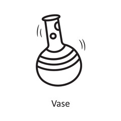 Vase Vector Outline Icon Design illustration. Medieval Symbol on White background EPS 10 File