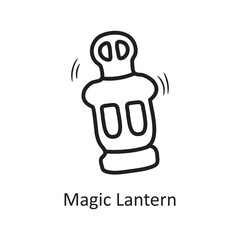 Magic Lantern Vector Outline Icon Design illustration. Medieval Symbol on White background EPS 10 File