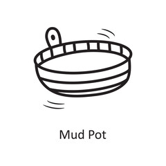 Mud Pot Vector Outline Icon Design illustration. Medieval Symbol on White background EPS 10 File