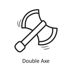 Double Axe Vector Outline Icon Design illustration. Medieval Symbol on White background EPS 10 File