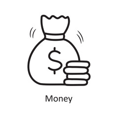 Money Vector Outline Icon Design illustration. Medieval Symbol on White background EPS 10 File