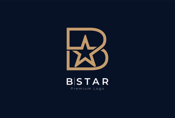 Initial B Star Logo, Letter B with star combination ,usable for brand and business logos, flat design logo template, vector illustration © Jerry