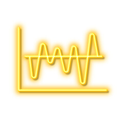 Investment chart line icon. Finance graph. Neon light effect outline icon.