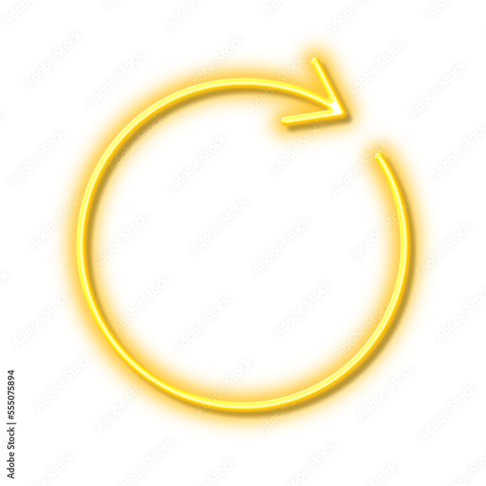 Poster refresh line icon. rotation arrow sign. neon light effect outline icon.
