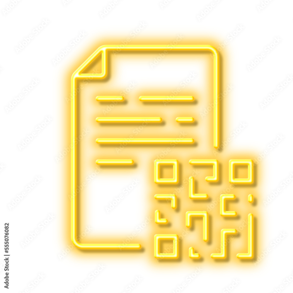 Poster qr code line icon. scan barcode sign. neon light effect outline icon.