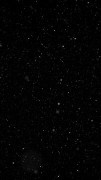 Snow Loop Vertical Resolution. Snowflakes falling with a black background, vertical resolution.
