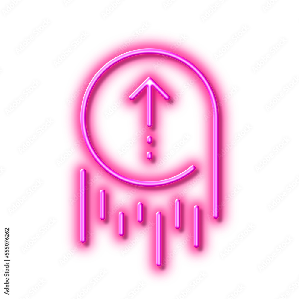 Poster swipe up line icon. scrolling arrow sign. landing page scroll. neon light effect outline icon.