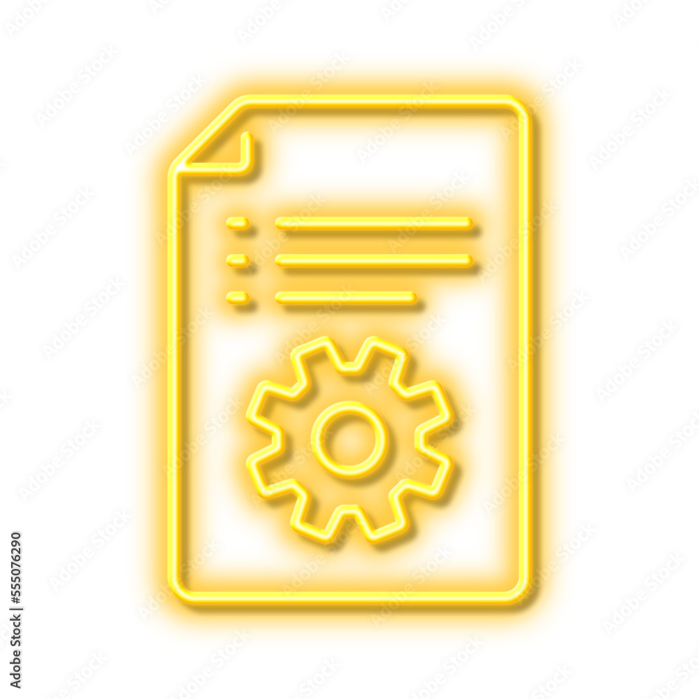 Poster technical documentation line icon. instruction sign. neon light effect outline icon.