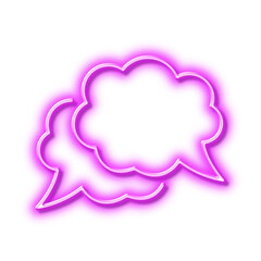 Fototapeta premium Chat comment line icon. Comic speech bubble sign. Social media message. Neon light effect outline icon.