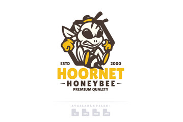 Illustration vector graphic of Hornet Honey Bee, good for logo design