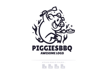Illustration vector graphic of Piggies BBQ, good for logo design