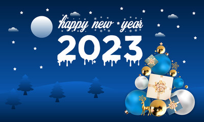 Happy New Year & merry Christmas 2023 banner