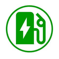 Electric car charging symbol icon