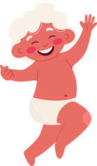 Happy baby flat icon Cute cupid