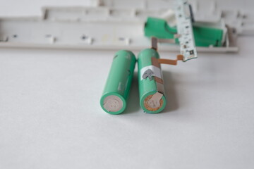 18650 rechargeable battery. size A lithium rechargeable 18650 battery from disassembled battery pack