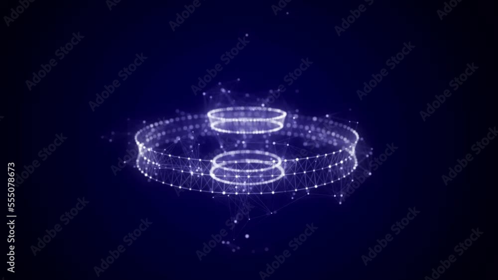 Poster futuristic digital shape from dots and lines. network connection structure. big data visualization. 